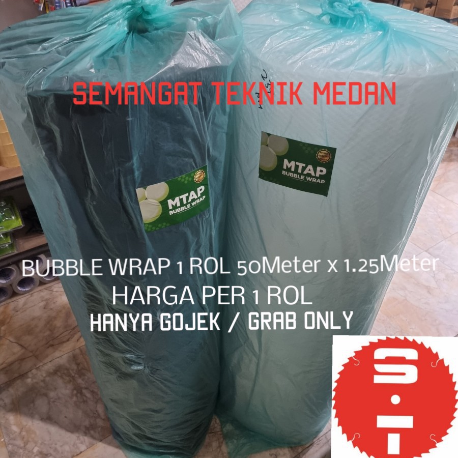 

PLASTIK BUBBLE WRAP 1 ROL ROLL 125CM 1.25M X 50M 50 M GOJEK GRAB