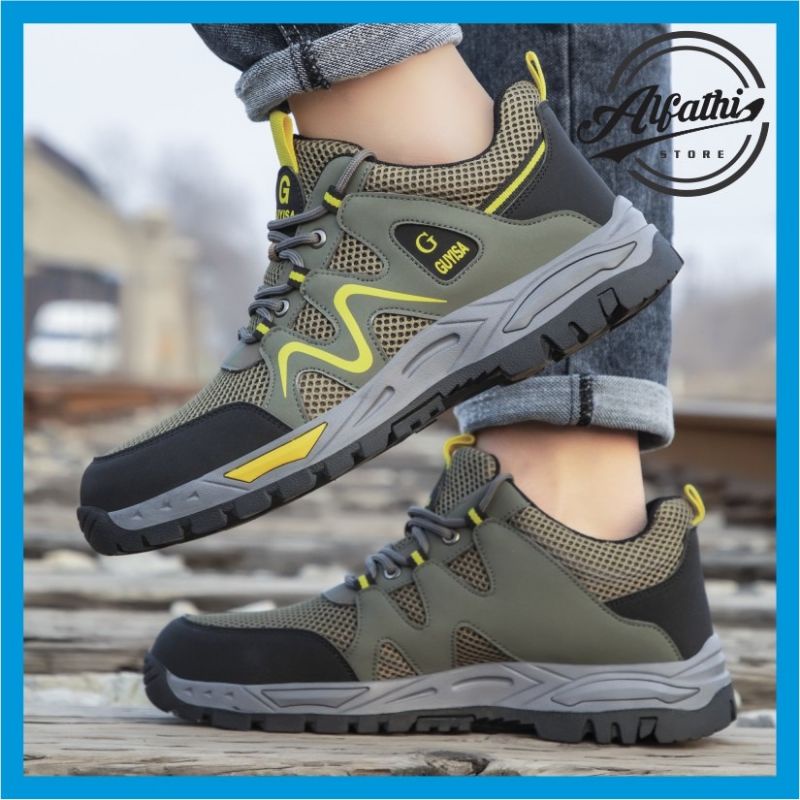 AlFathi Sepatu Safety Sneakers Sport New Guyisa Green Army