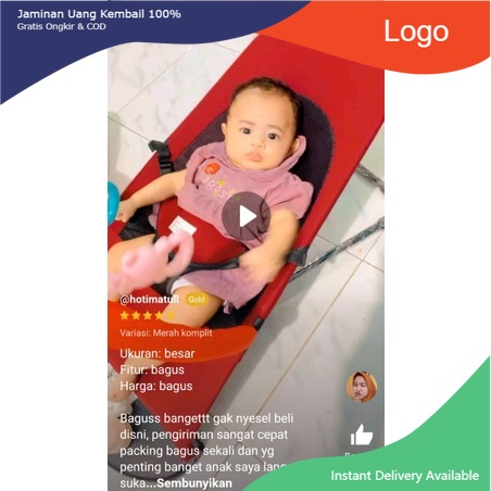 Bouncher Bayi Kursi Ayunan Bayi Lipat / Baby Bouncer Infant - MERAH & BIRU-8
