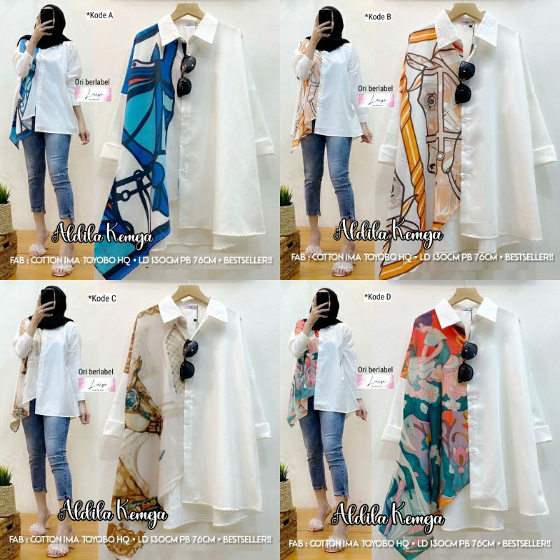 Aldila Kyoto Soul BABE Oui kemeja tunik import jumbo ld 120 130 xxl xxxl by Laiqa kemeja kekinian to