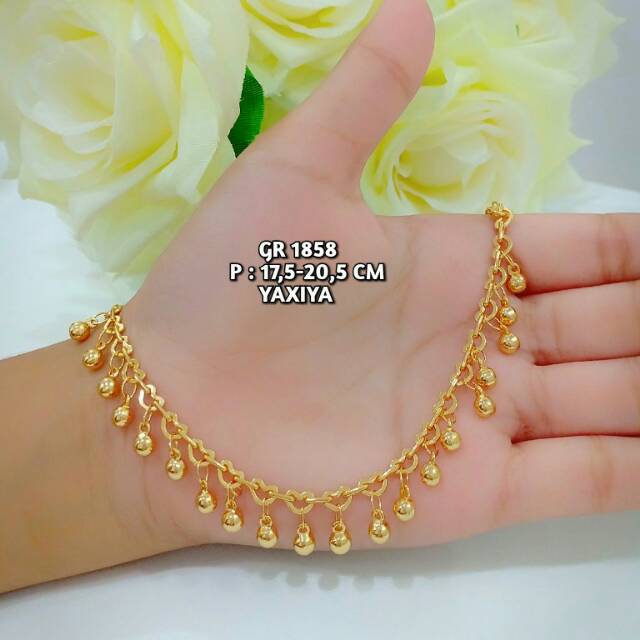 Big Sale 9.9 Gelang Kaki dewasa import rhodium lapis emas gold 18k  Cantik India Murah