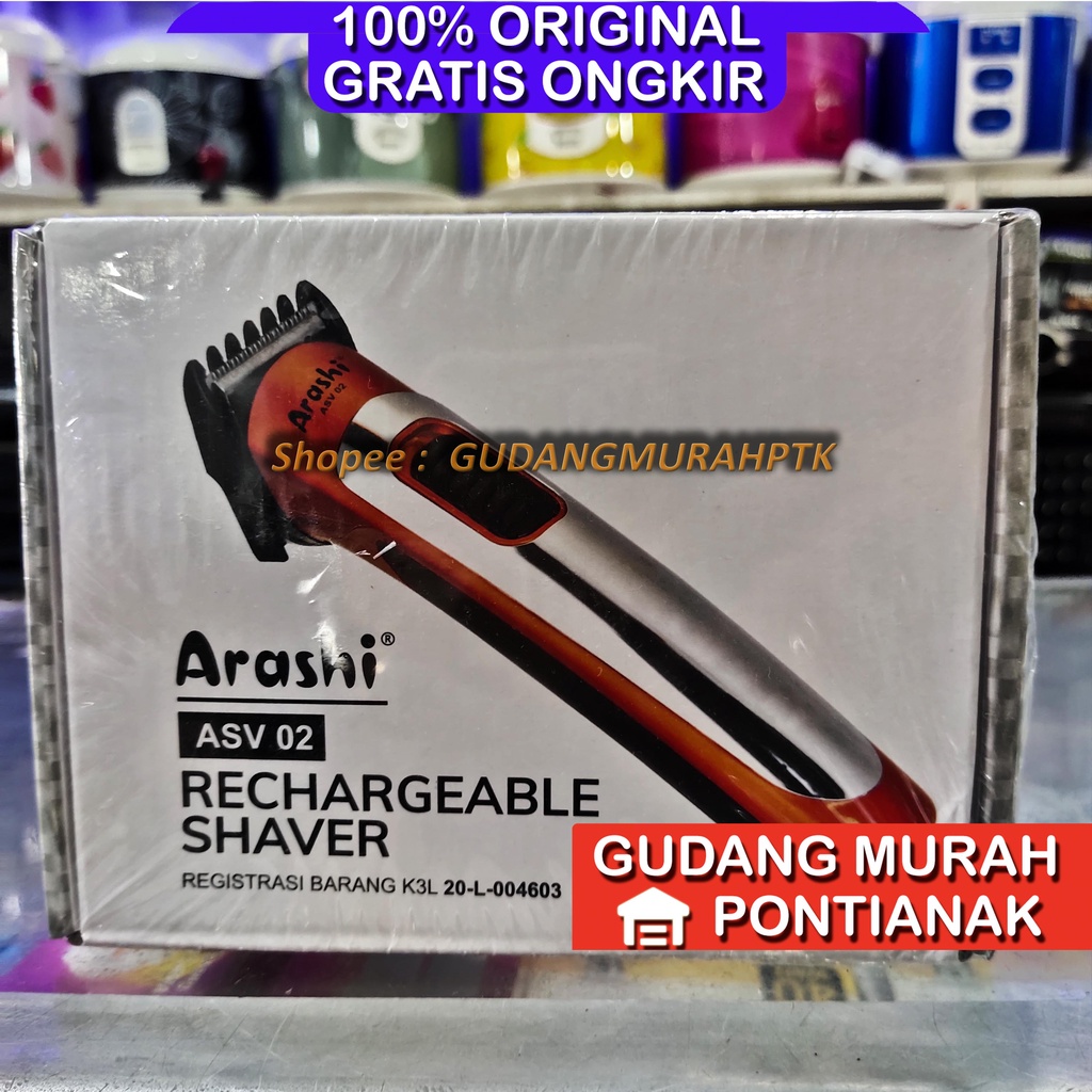 Hair Clipper Pencukur Rambut Alat Pangkas PORTABLE ARASHI ASV02 Charge bisa di pakai bawa jalan jalan portable