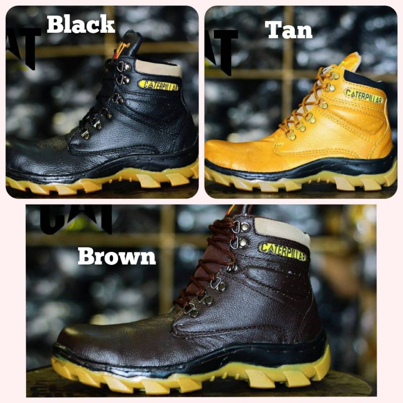 SEPATU BOOTS SAFETY KULIT CATERPILLAR KEREN