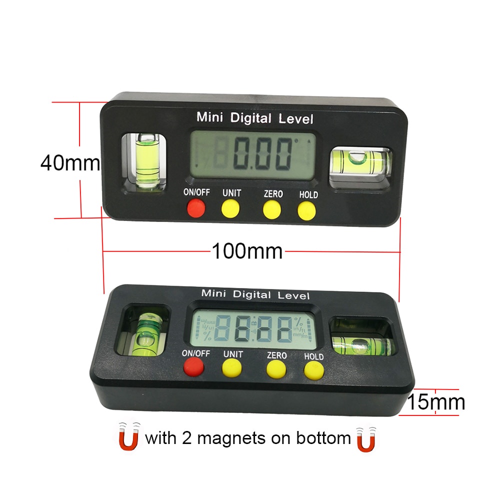 Alat Ukur Sudut Digital - Alat Ukur Kemiringan Digital Inclinometer Level with Magnetics Angle Measuring