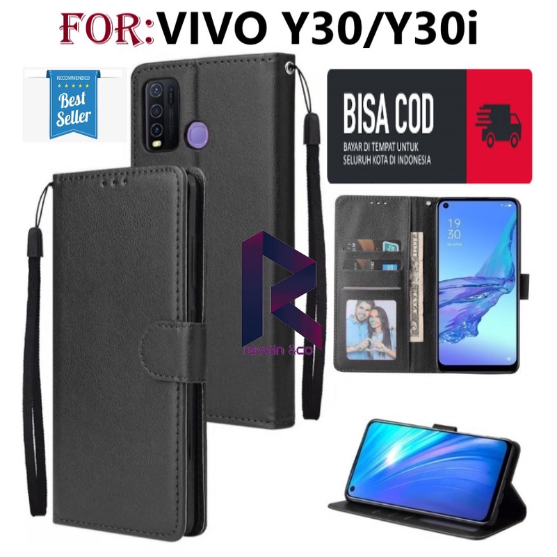 FLIP COVER VIVO Y30/Y30i CASING DOMPET FLIP WALLET LEATHER KULIT PREMIUM SARUNG BUKA TUTUP FLIP CASE VIVO Y30 Y30i