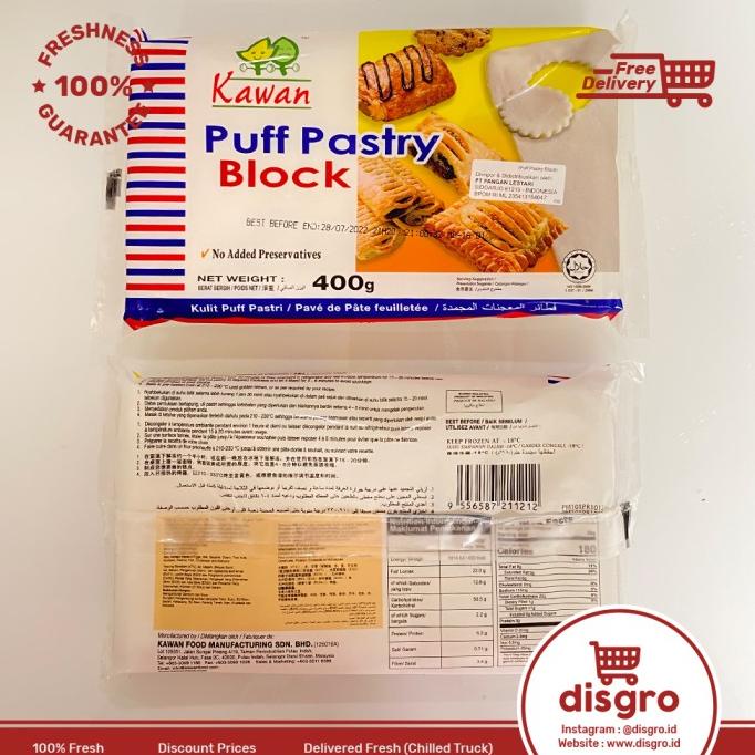 

Kawan Food Puff Pastry block 400gr Kulit pastry persegi panjang 400gr TERLARIS TERPERCAYA ORIGINAL
