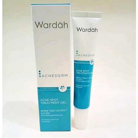 Wardah Acnederm Acne Spot Gel 15 ml Treatment Jerawat - Obat Totol Jerawat dengan BHA dan Willowherb Extracts - Skincare BPOM Halal