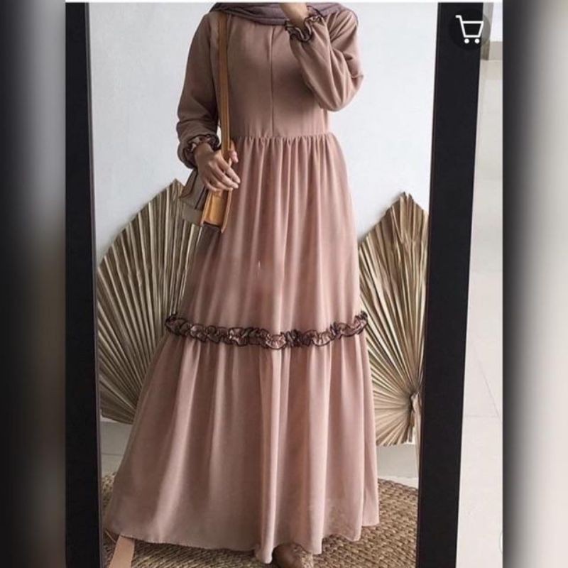 GAMIS CHERINA REMPEL WIRU DRESS BUSUI  MOSCREPE  PREMIUM