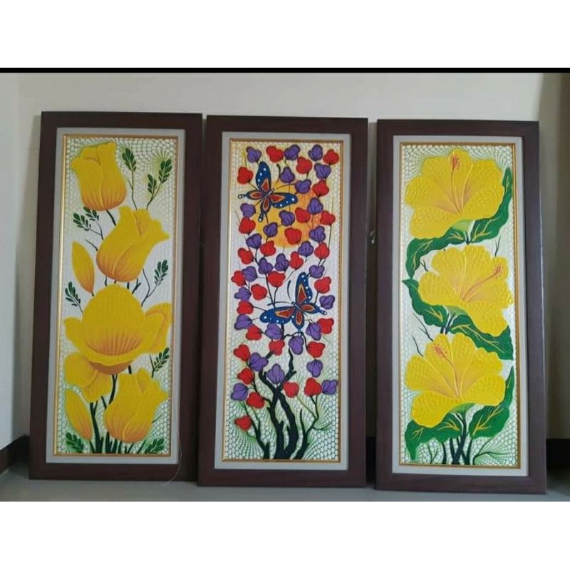 lukisan bunga minimalis lukisan bunga tulip