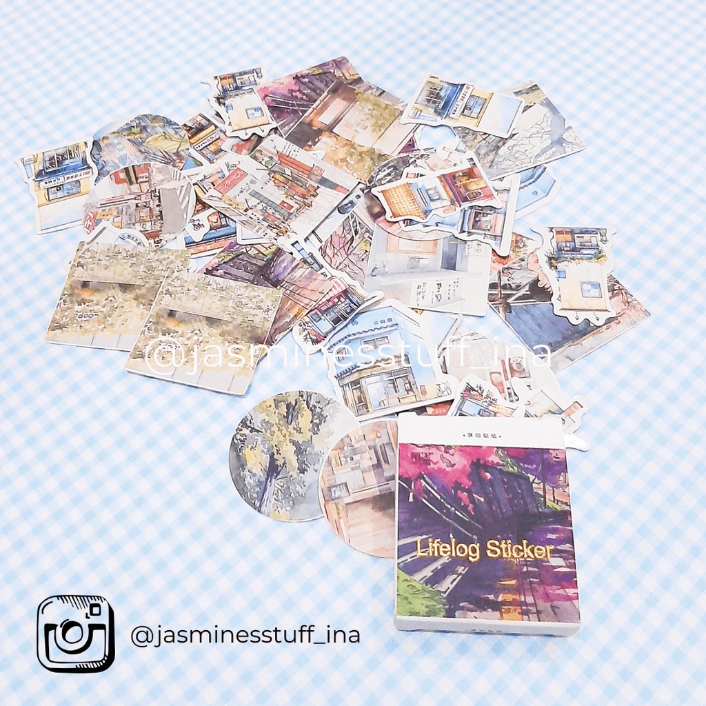 

45 Pcs Urban Landscape Sticker Deco Box / Scrapbook Stickers / Stiker Deco Box Pemandangan Kota