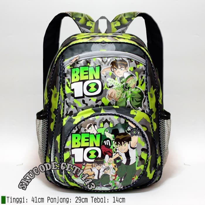 Tas Sekolah Anak Laki laki SD Karakter Tobot Ben 10 Ultraman Motif Army Ransel Gendong Cowok