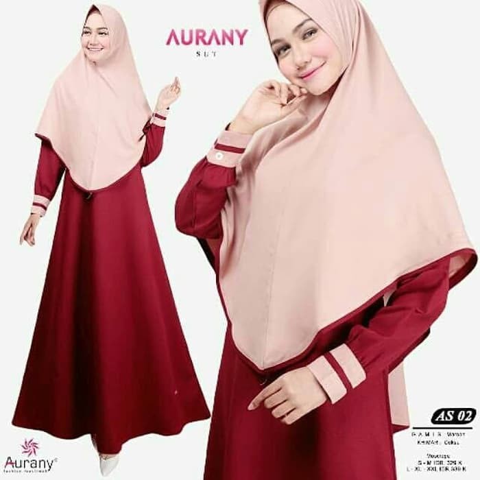 Gamis aurany AS 02 Maroon | Gamis Syari