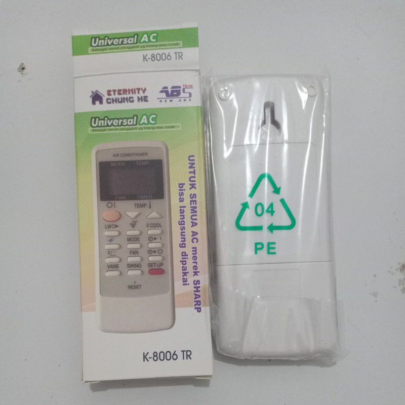 remot/remote ac multi semua merek sharp tanpa setting chung he k8006tr