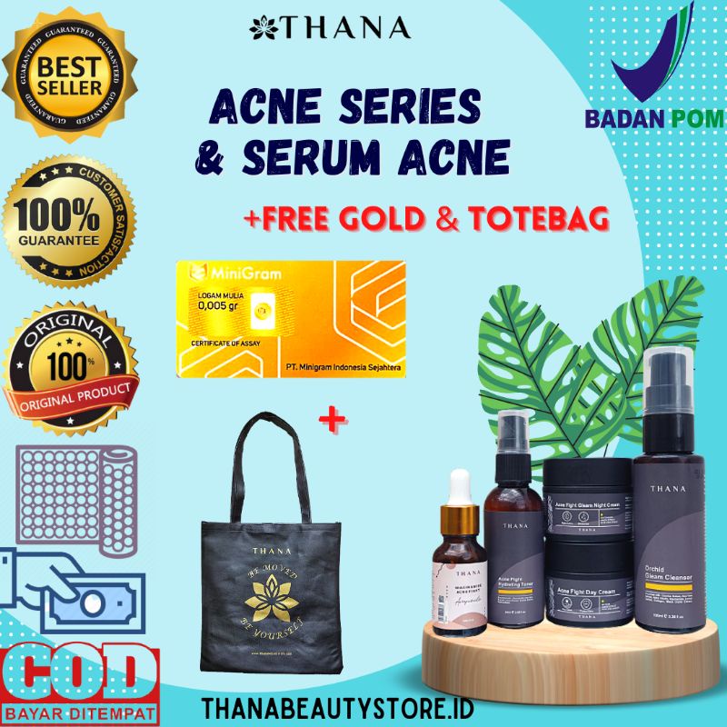 Skincare Thana beauty paket Acne (5in1) jerawat Ampuh + Serum jerawat Niacinamide