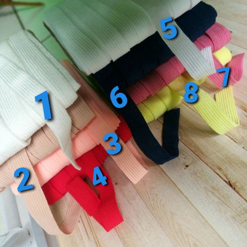 per rol 15 meter,karet pinggang elastis lebar 1cm.