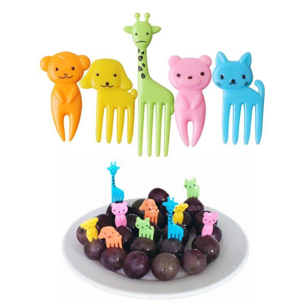 20pcs Garpu Buah Bentuk Kartun Binatang Lucu Gaya Jepang