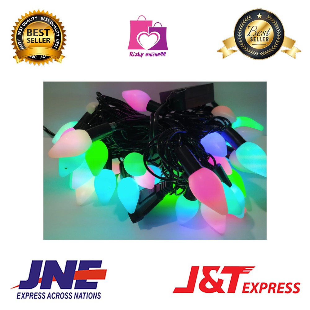 Rizkyonline88 lampu hias natal led model berlian jagung pinus cabai