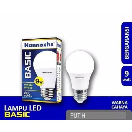 Lampu LED Hannochs Basic LED Bulb 9W Putih GARANSI