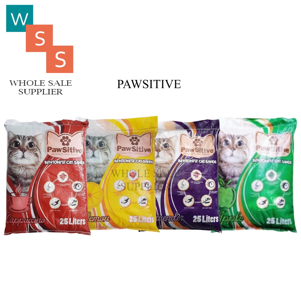 Pasir Kucing Pawsitive 25L- Pasir Kucing Wangi Gumpal EKSPEDISI