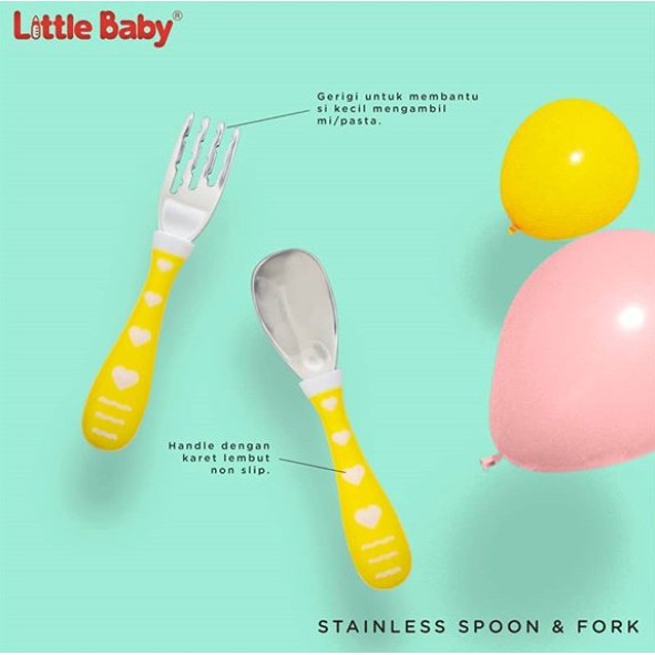 LITTLE BABY STAINLESS CUTLERY SPOON &amp; FORK SET