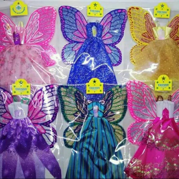Mainan Baju Barbie Sayap Kupu Baju Peri Barbie Random