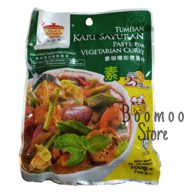 

Tean's Gourmet Bumbu Tumisan Kari Sayuran Paste For Vegetarian Curry import malaysia