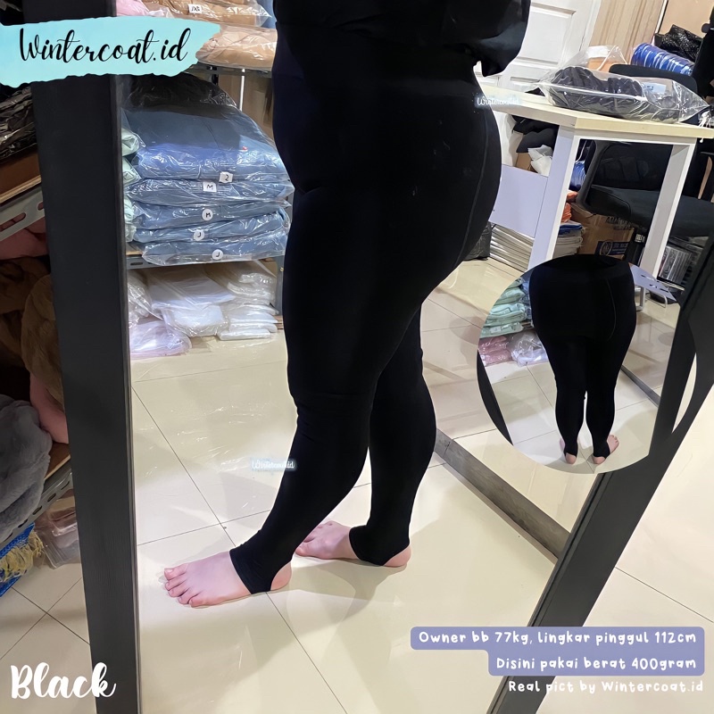 Legging thermal winter big size celana hangat jumbo wanita import