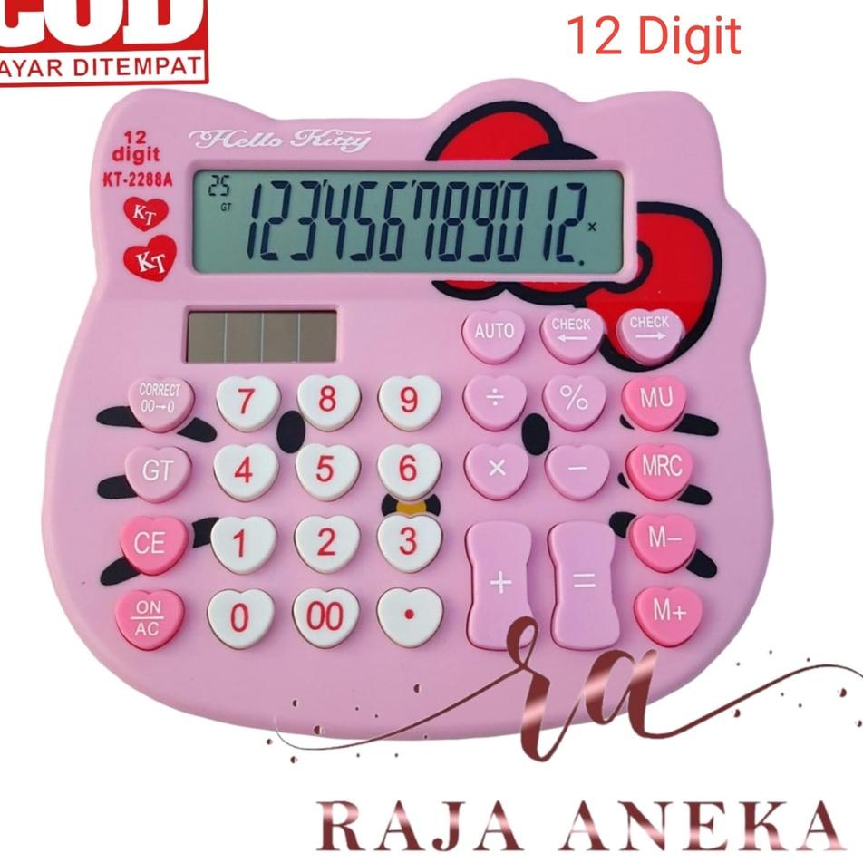

tijb Kalkulator Kepala Hello Kitty Pink 12 Digit IMUT LUCU MANIS HELO KITY KITI Hello Kitty M KT-2288 Best Promo
