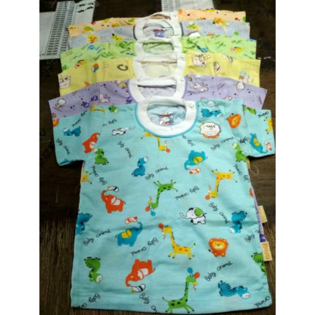 (3PCS) BAJU BAYI BABY OBLONG USAGI GOLD KENSI PENDEK PAJANG FULLPRINT