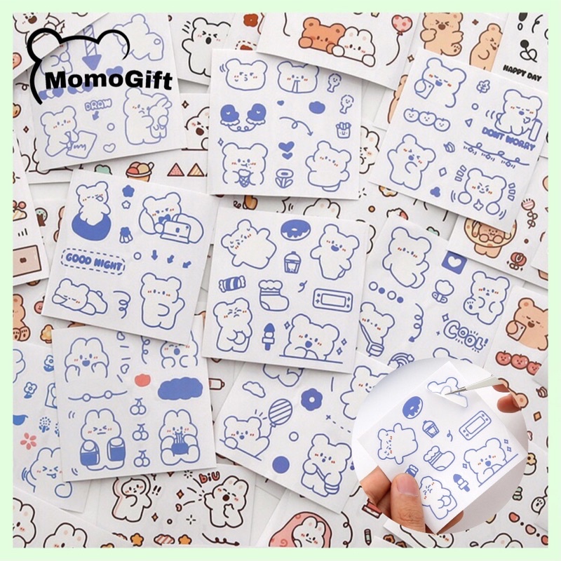 

Stiker Aesthetic Cute Bear By Telado Design DIY Buku Tumblr Mini Box / 1 Pcs