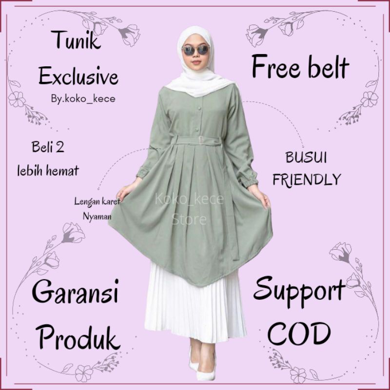 Baju muslim wanita polos busui bumil 2021 / Dress menyusui Muslimah Tunik terbaru simpel modern / dr