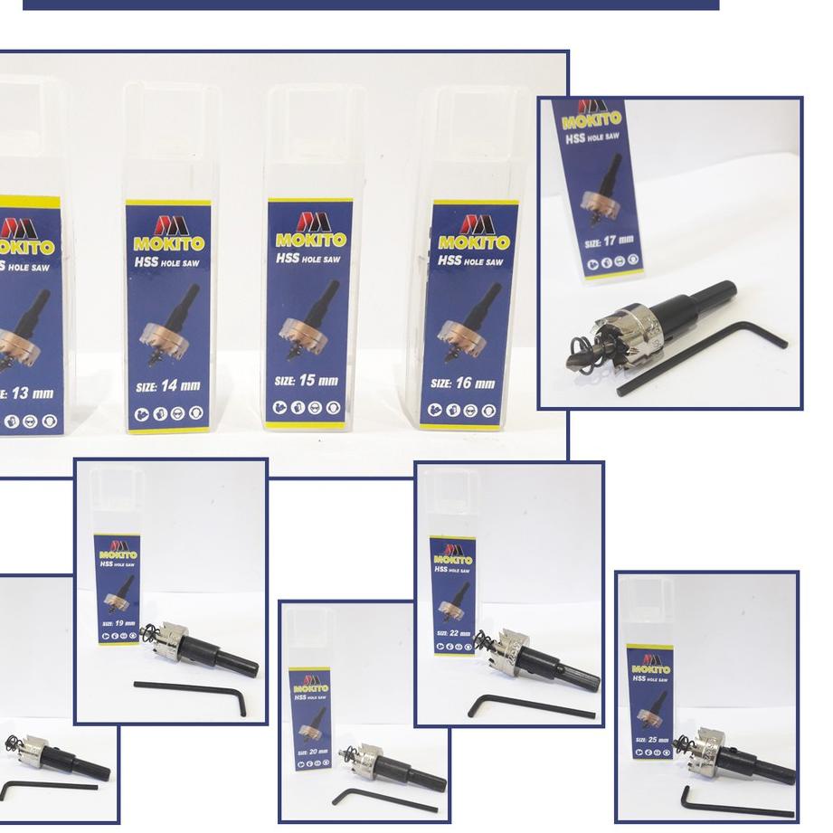Paling Diminati MATA BOR HOLE SAW HSS BESI / KAYU / ALUMUNIUM MOKITO 13-25MM