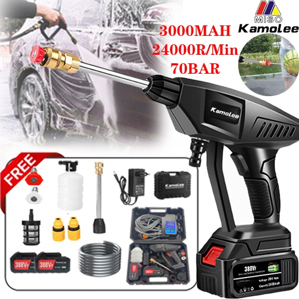 [400 Ribuan Cuci Gudang] Kamolee 70Bar 388Vf Jet Cleaner Cordless Multipurpose Jet Cleaner / Car Was