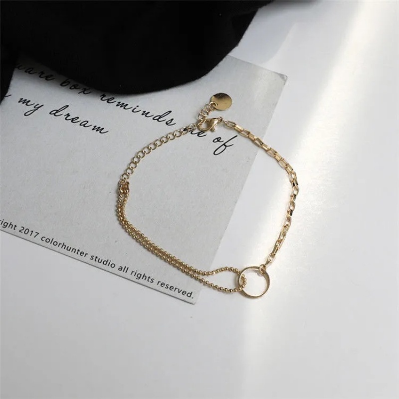 Mhang Gelang Tangan Rantai Gaya Korea Motif Bunga Mawar + Tulisan Love Untuk Wanita / Hadiah Valentine