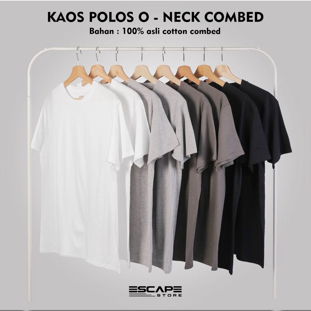 Kaos Polos Polosan Distro Pria Wanita Bahan REAL COTTON COMBED . Baju Polos . Kaos Oblong . Kaos Bandung - PART 2