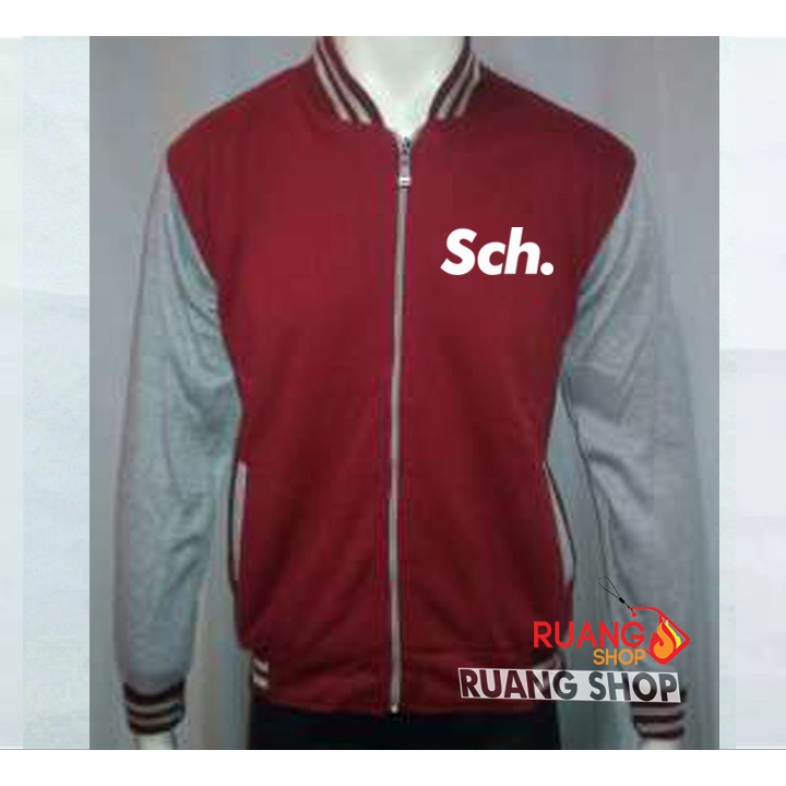 PROMO.. Jaket Baseball Varsity Sch Premium / Baju Laki Laki Pria Wanita Dewasa