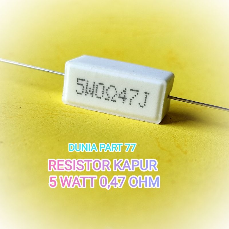 Resistor kapur 5w 0.47 ohm resistor 5watt 0.47 ohm 0,47