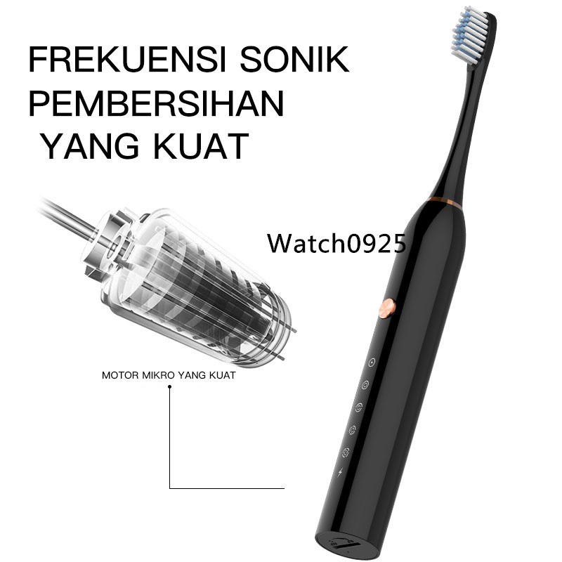 SIKAT GIGI ELEKTRIK LISTRIK OTOMATIS TOOTHBRUSH AUTOMATIC WATERPROOF 5 MODE 3 SIKAT LEMBUT 3.0V B06