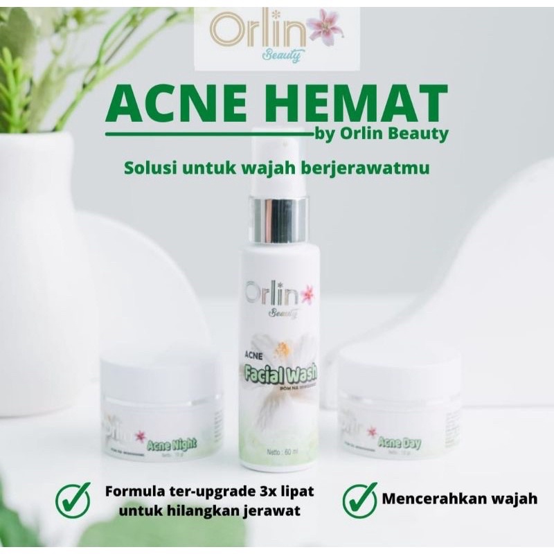 orlin beauty paket acne Hemat/orlin beauty skincare/orlin bpom/krim ampuh mengatasi jerawat/krim jer