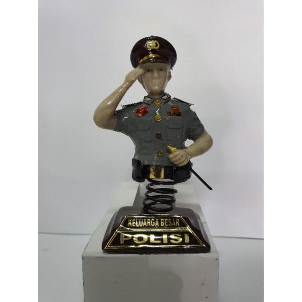 Miniatur patung Polisi Hormat| Patung miniatur mobil Polisi per | Pajangan figure kecil Polisi