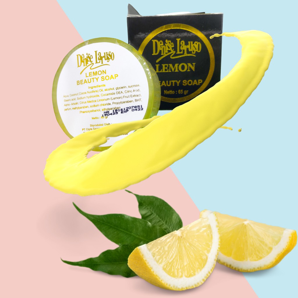 LEMON BEAUTY SOAP DENISE LARUSSO / SABUN WAJAH LEMON BPOM dan HALAL MUI  / SABUN LEMON KULIT BERMINY