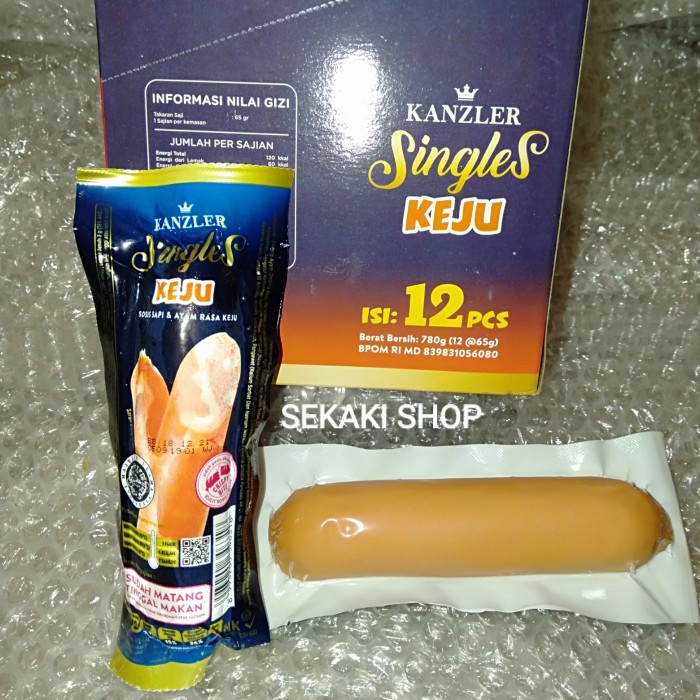 

Termurah 1 BOX Sosis Kanzler Singles KEJU 65gr / 12 Pcs