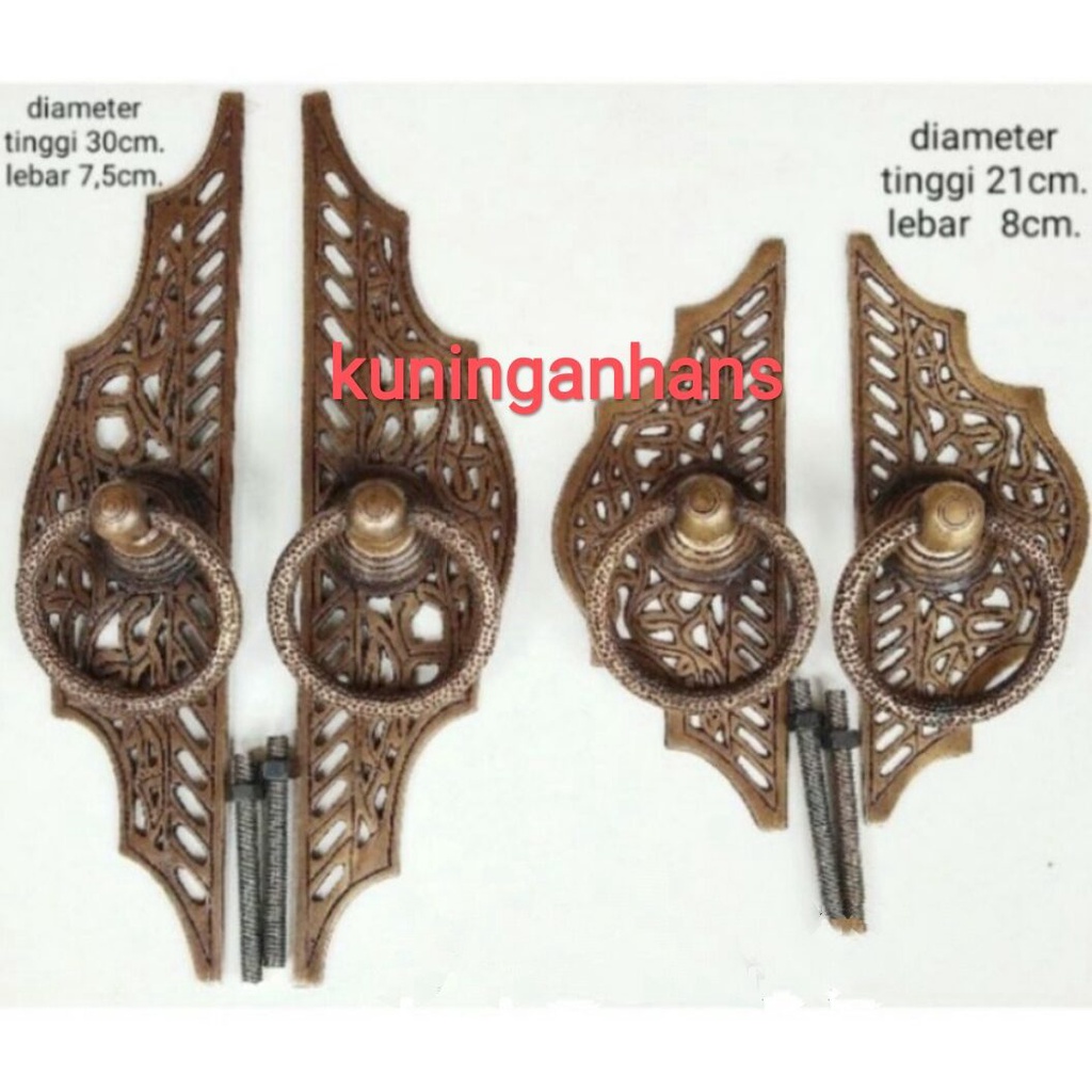 Tarikan Handle Pintu Kuningan Antik Gunungan Gebyok Ukir