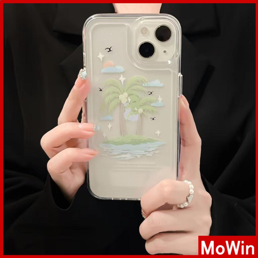 iPhone Case Silicone Soft Case Clear Case Space Case Shockproof Protection Camera Metal Button Coconut Tree Compatible For iPhone 11 Pro Max 13 Pro Max 12 Pro Max 7Plus xr XS Max