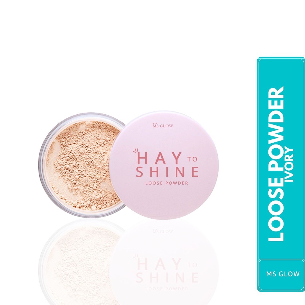 MS Glow Loose Powder / Bedak Tabur MSGlow All Varian Oily to Matte/ Berminyak / Hay to Shine Natural/ Ivory