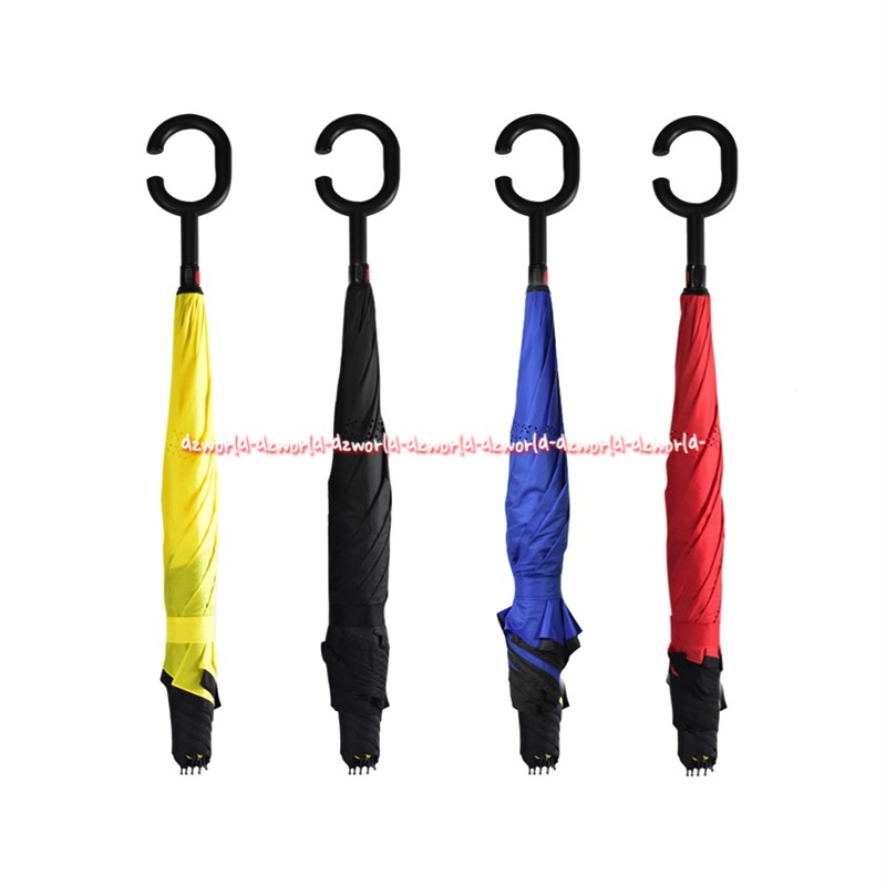 Susino Payung Terbalik Reversible 109cm Air Hujan Tidak Menetes Di lantai Dengan Tangkai Pegangan Suseno Umbrella Umbrela Reverside