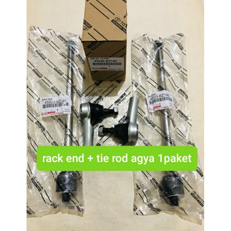 tie rod + rack end 1paket agya / ayla ori