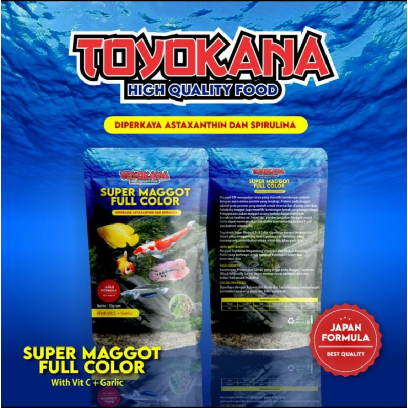 Super Maggot Full Color Toyokana 50 Gr Maggot Kering BSF Pakan Ikan Predator