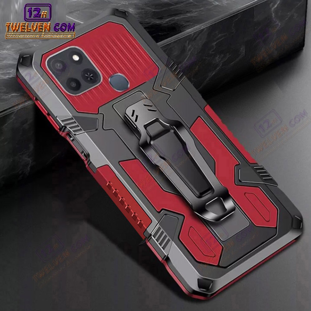 Case Shockproof Infinix Smart 6 Armor Hardcase Stand Clip