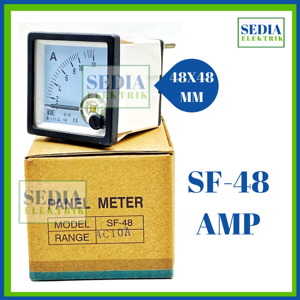 PANEL METER ANALOG SF-48-AMP AMPERE METER AMPERMETER 48X48MM 10A 20A 30A 40A